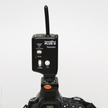 PocketWizard Plus II mit Adapter auf Sony-DSLR