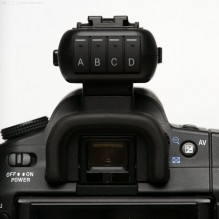 Phottix Strato II Multi, Transmitter auf (Sony-)DSLR, Rückansicht